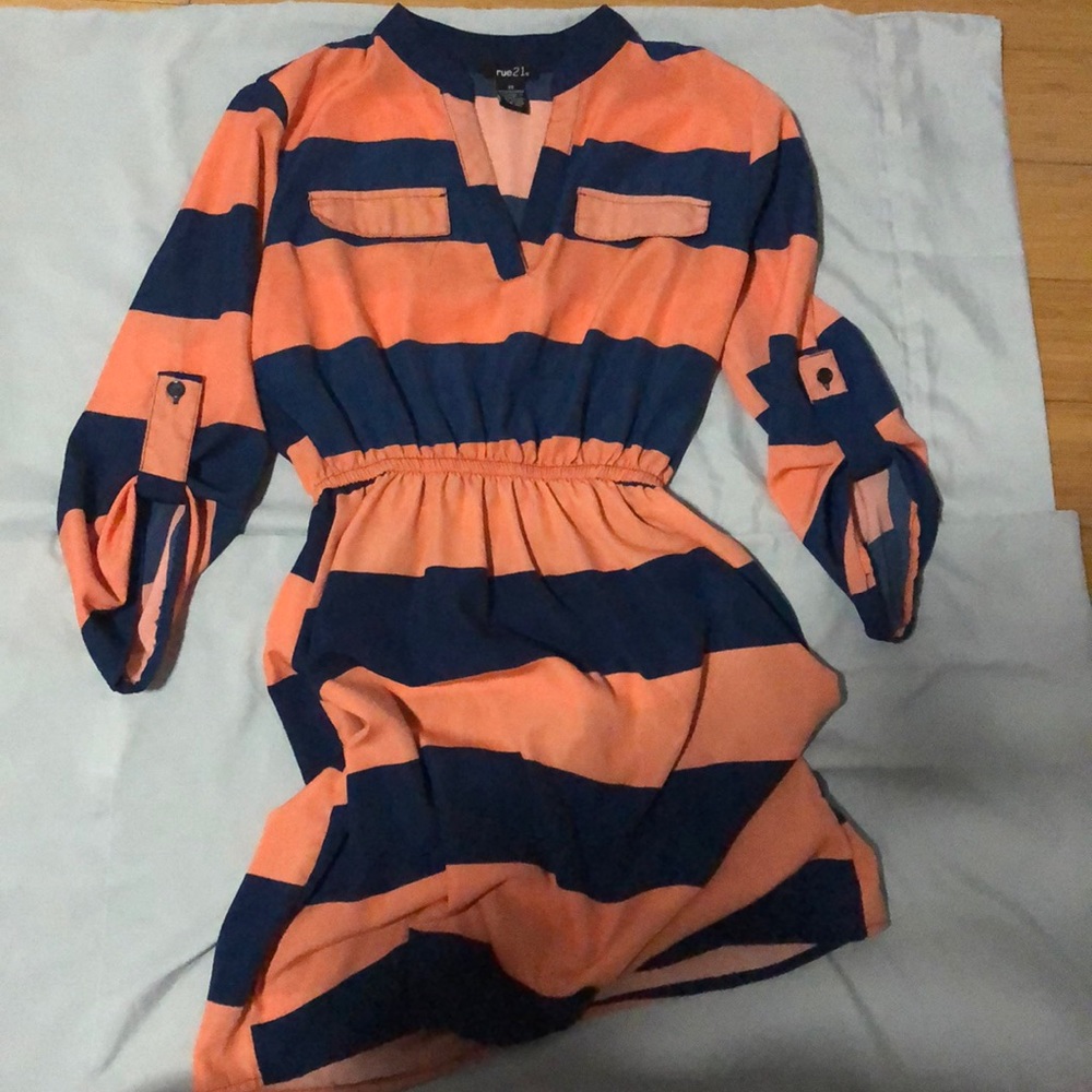 Orange and blue dress